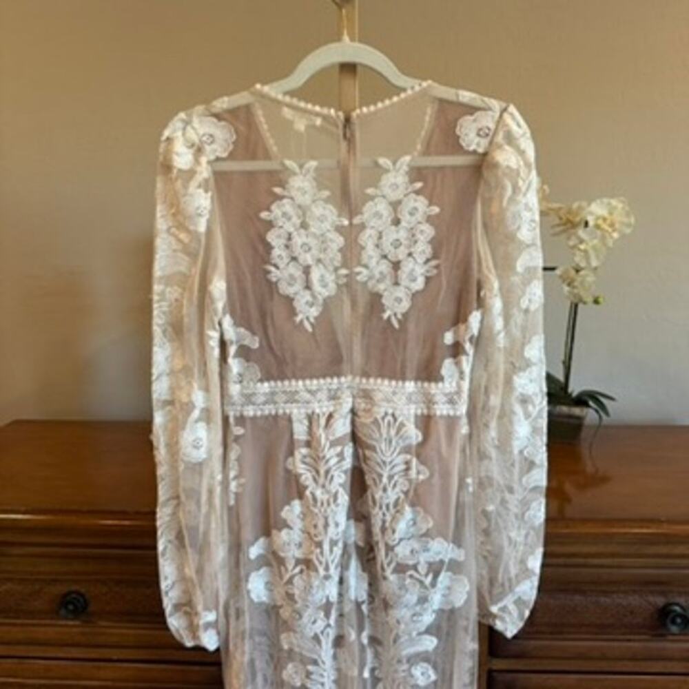 Free People x For Love & Lemons Temecula Jumpsuit NWT M Ivory $398 - Picture 5 of 9